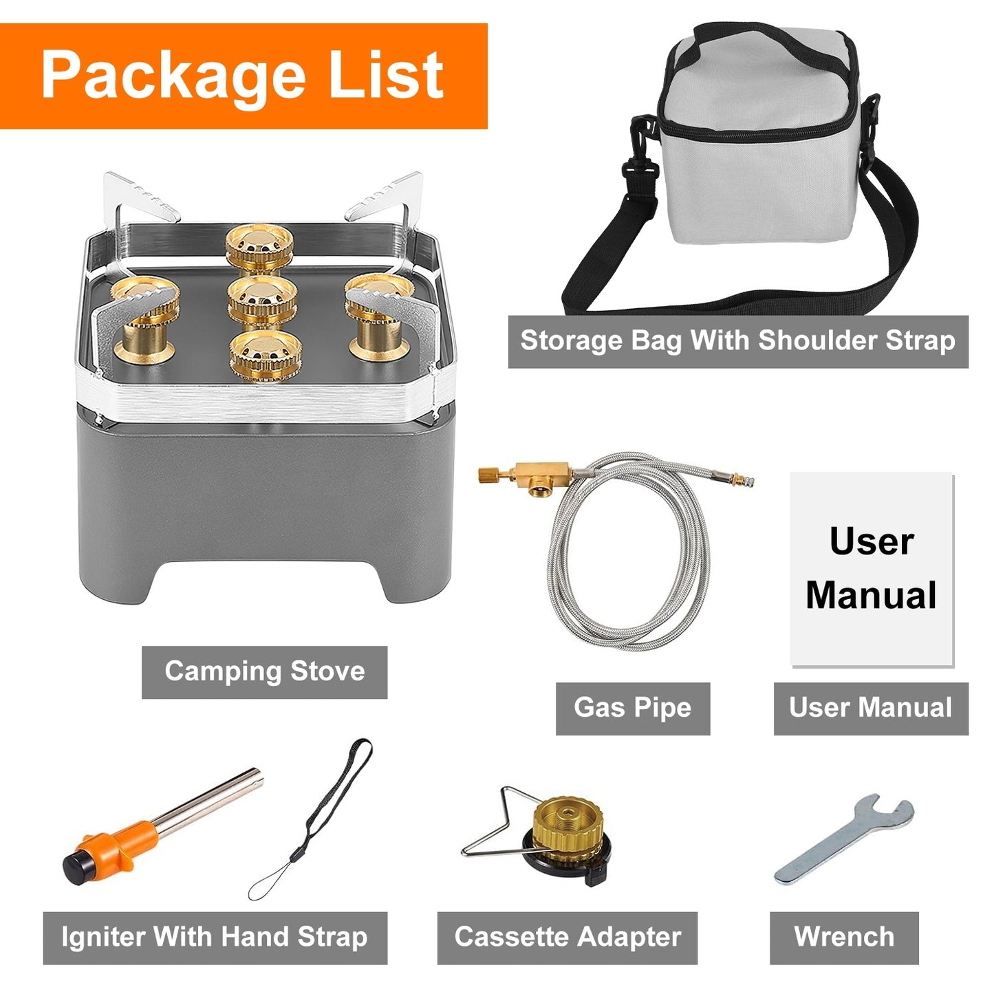 12000W Portable Camping Stove – Windproof with Igniter