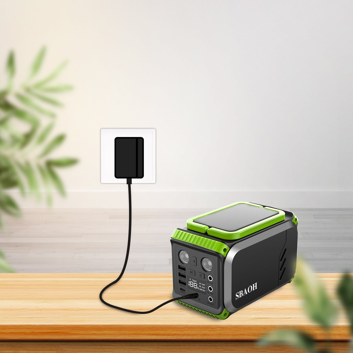 110V Camping Power Station,148Wh 200 W Solar Generator, 40000mAh
