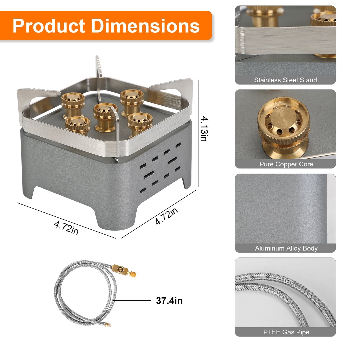 12000W Portable Camping Stove – Windproof with Igniter