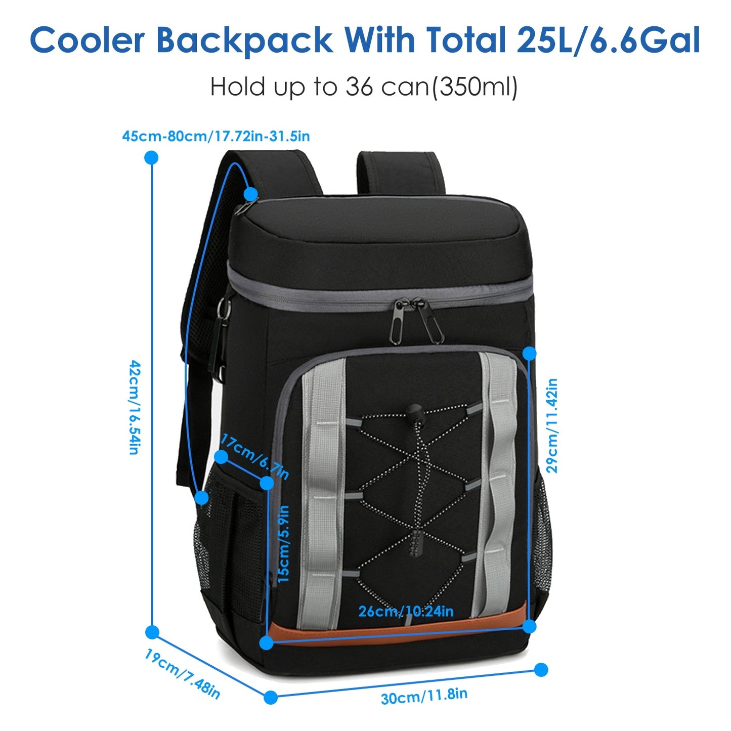 Grey-Black Options 1Pc Cooler Backpack