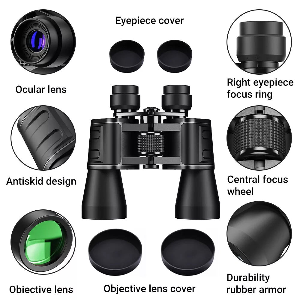 180x100 Military Binoculars – HD, Night Vision, Waterproof