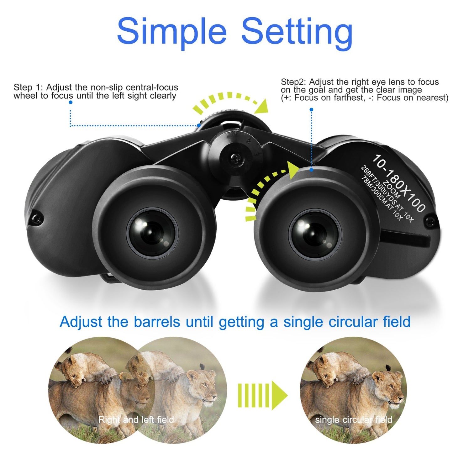 Portable Zoom Binoculars – FMC Lens, Night Vision