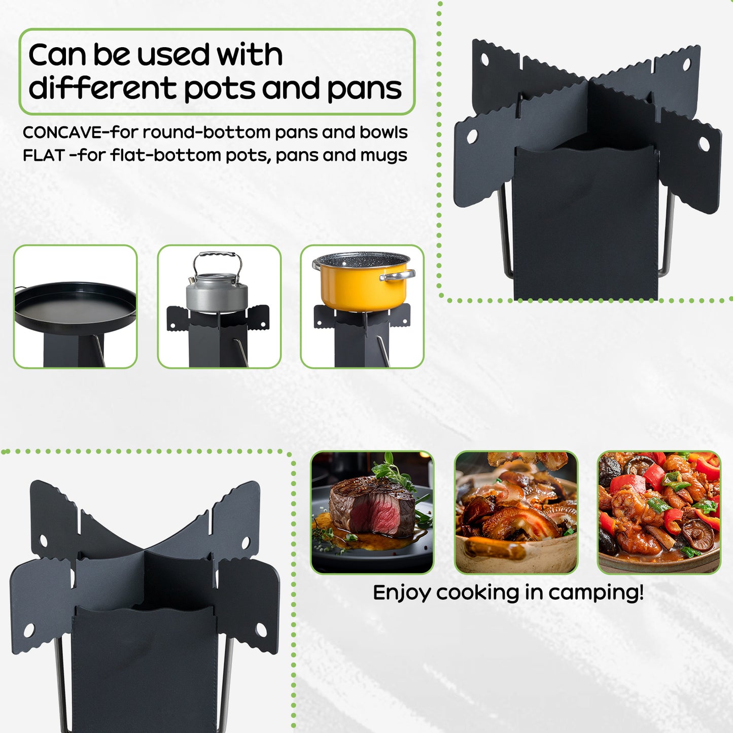 Black Wrought Iron Panels, Camping Stove