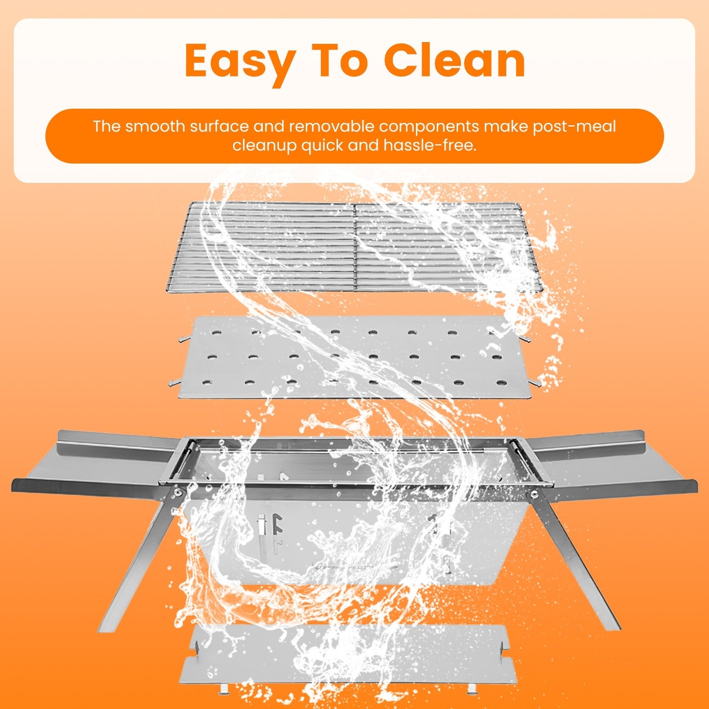 1 Set 3 In 1 Foldable Charcoal Grill Fire