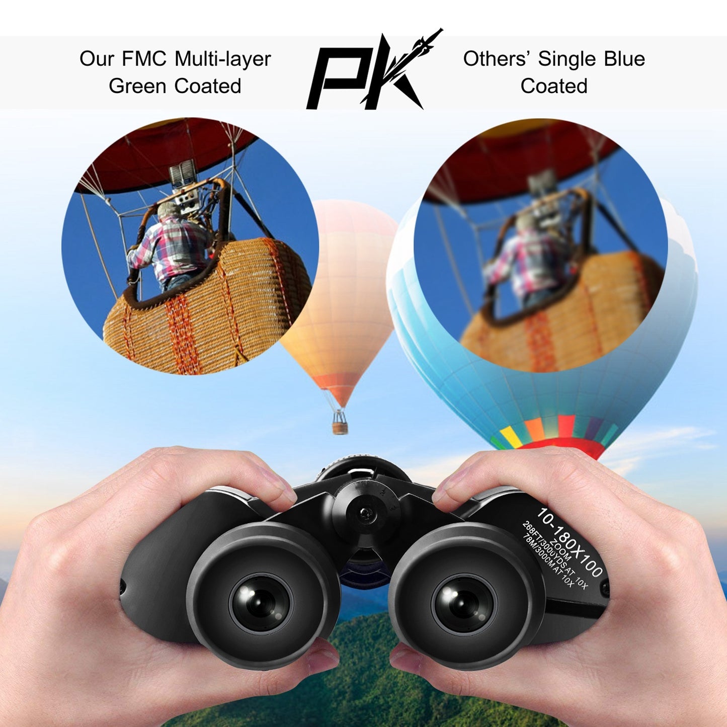 Portable Zoom Binoculars – FMC Lens, Night Vision