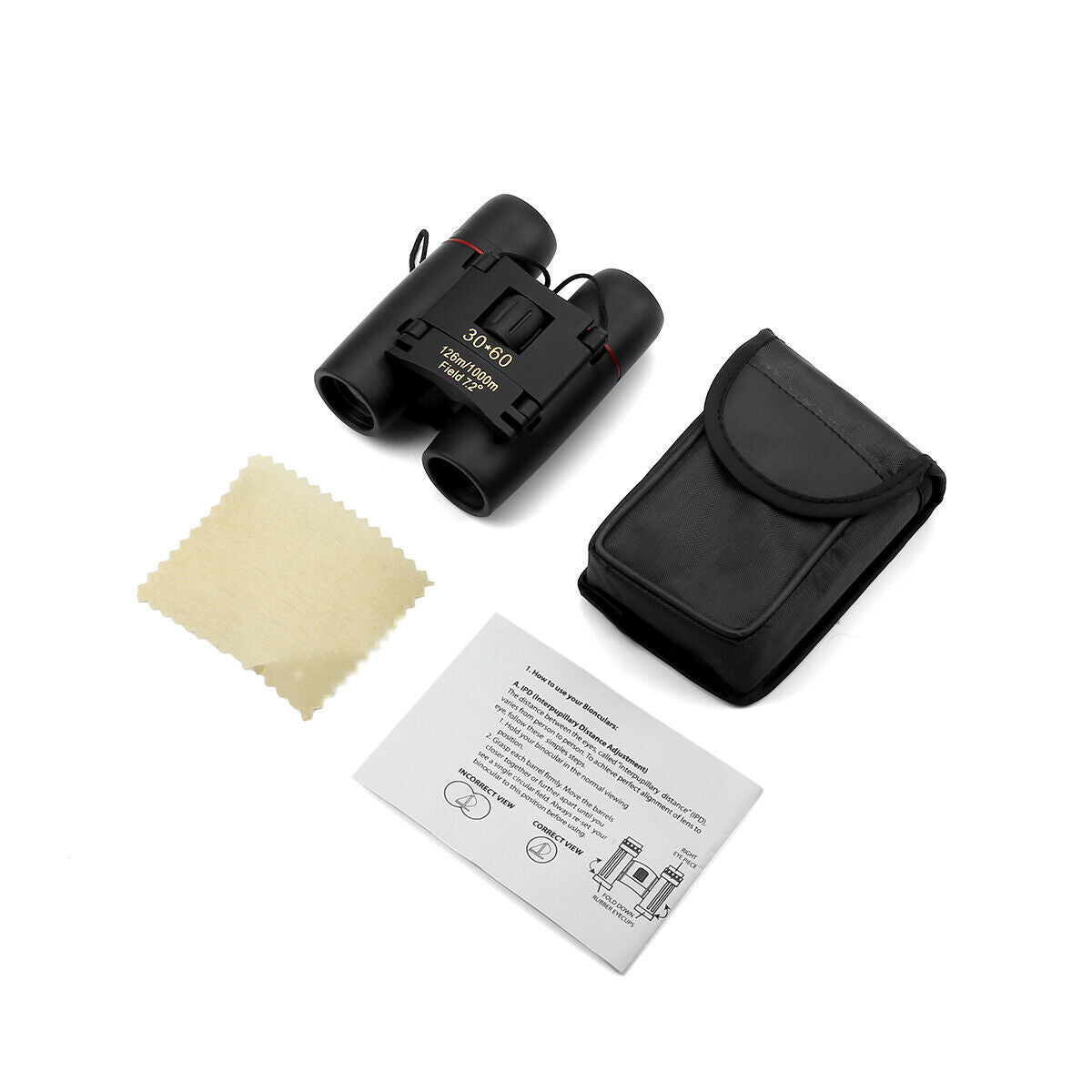 30x60 Compact Folding Binoculars – Day & Night Use