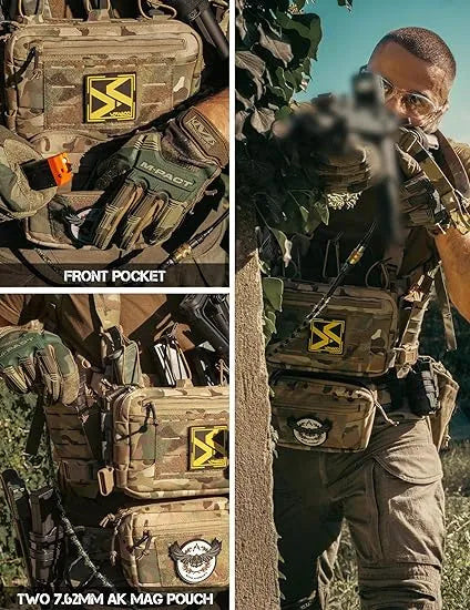 Tactical Chest Rig – Modular MOLLE with Mag Pouch