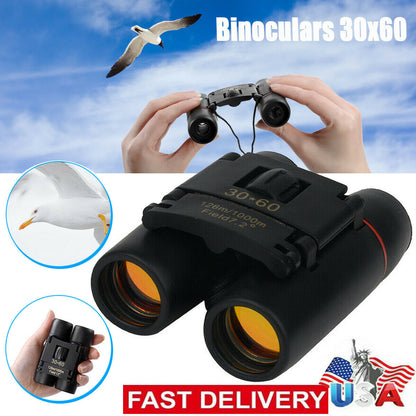 30x60 Compact Folding Binoculars – Day & Night Use