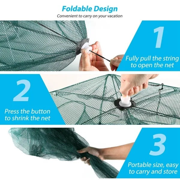 Portable Folding Fishing Trap – For Fish, Shrimp, Crab