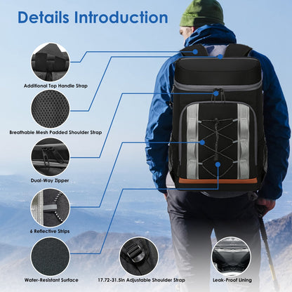 Grey-Black Options 1Pc Cooler Backpack
