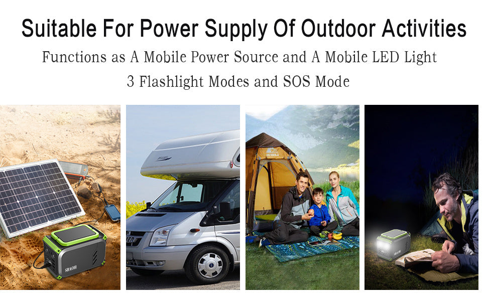 110V Camping Power Station,148Wh 200 W Solar Generator, 40000mAh