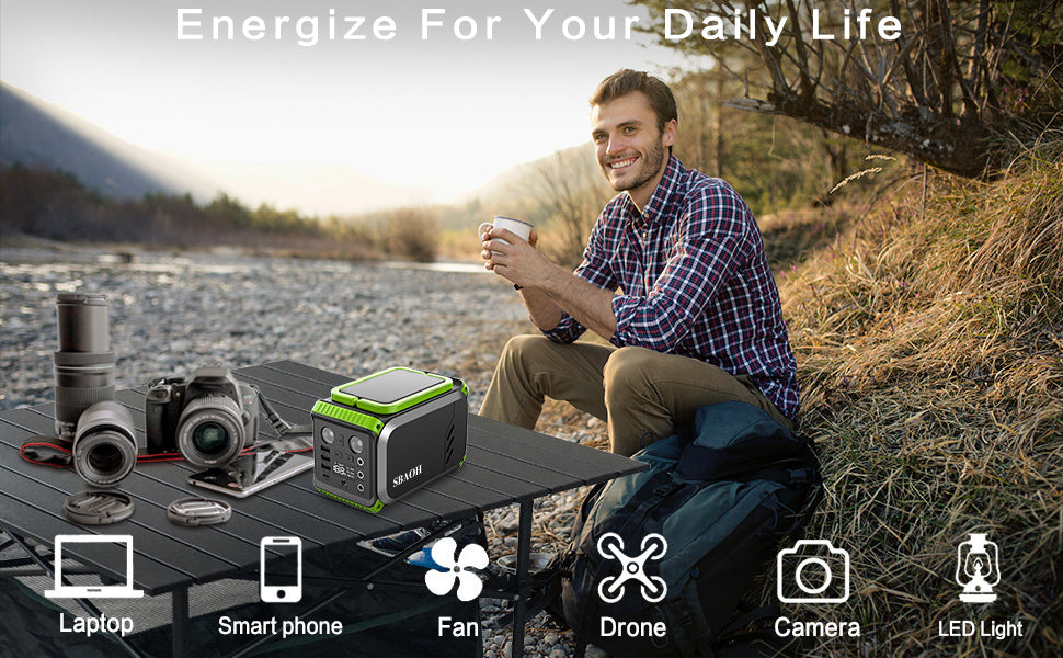 110V Camping Power Station,148Wh 200 W Solar Generator, 40000mAh