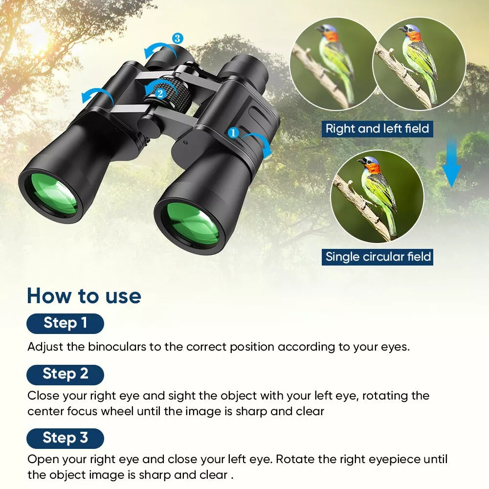 180x100 Military Binoculars – HD, Night Vision, Waterproof