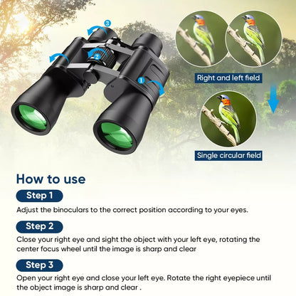 180x100 Military Binoculars – HD, Night Vision, Waterproof
