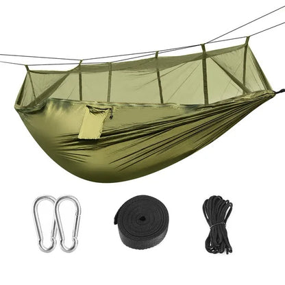 Double Hammock With Maximum Weight Capacity Of 600 Pounds, Equipped With Mosquito Net