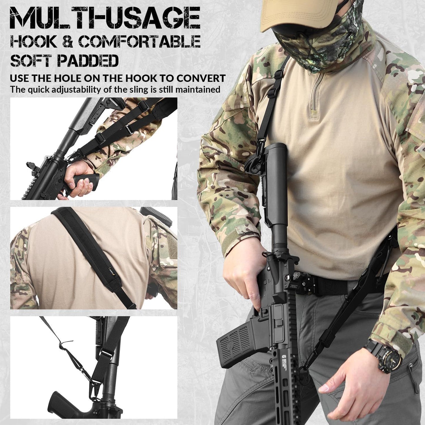 2-Point QD Rifle Sling – Quick Adjust with HK Hooks
