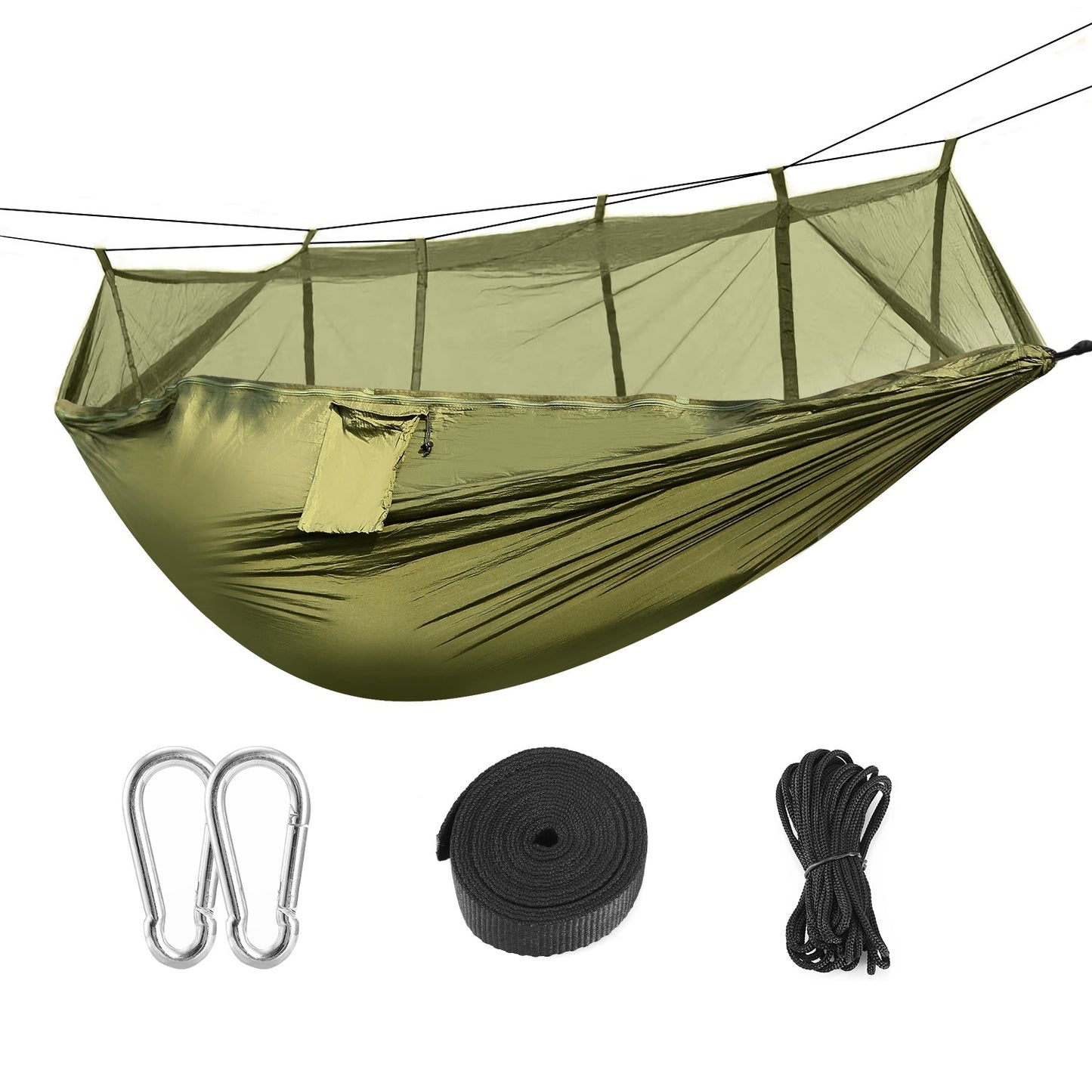 1Pc 600lbs Load 2 Persons Hammock With Mosquito Net