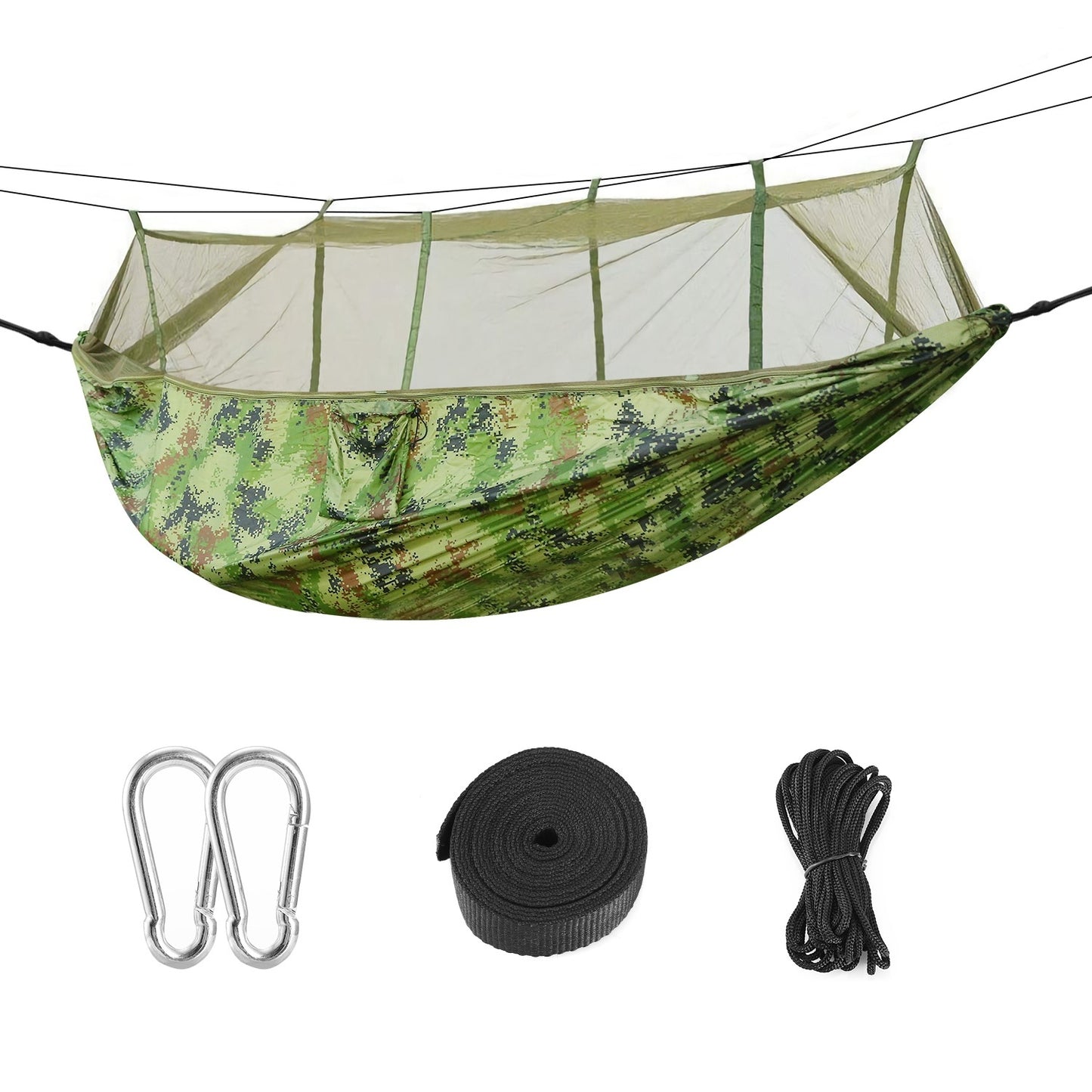 1Pc 600lbs Load 2 Persons Hammock With Mosquito Net