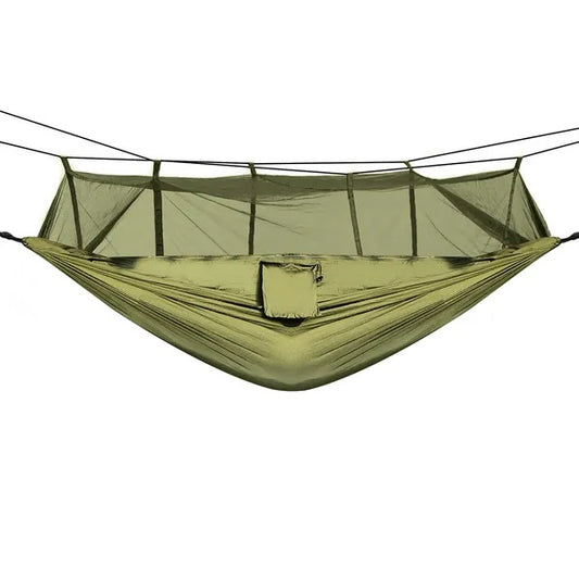 Double Hammock With Maximum Weight Capacity Of 600 Pounds, Equipped With Mosquito Net