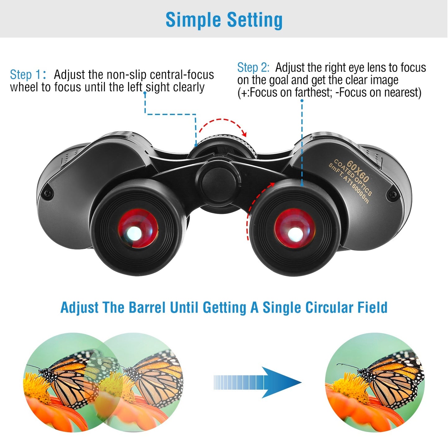 Portable HD Binoculars – FMC Lens, Night Vision