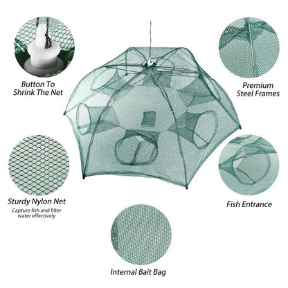 Portable Folding Fishing Trap – For Fish, Shrimp, Crab