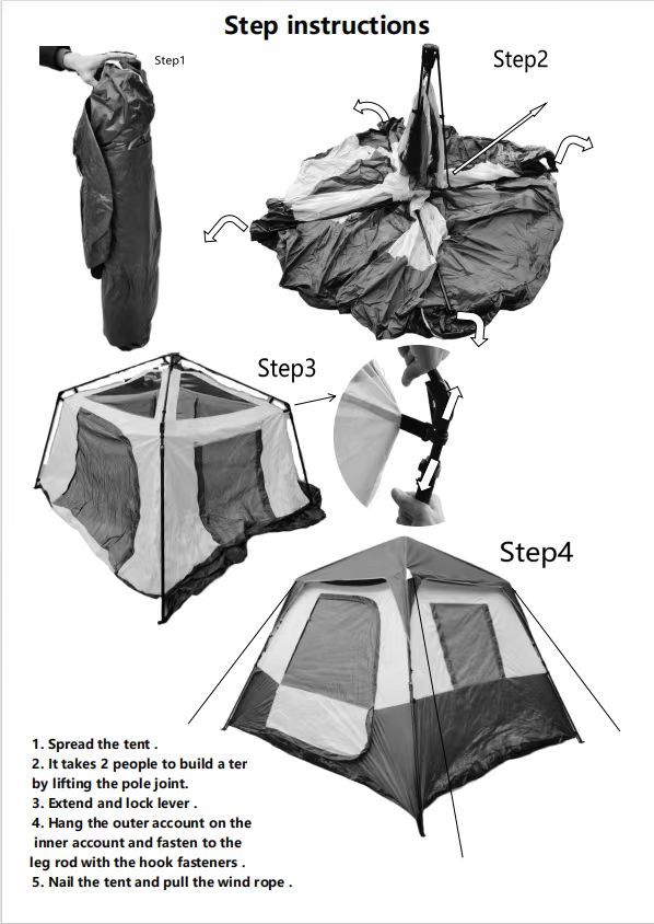 6-person Army Green Beige Camping Tent