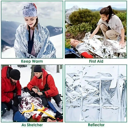 8-pack Outdoor Camping Rainproof Emergency Silver Foil Emergency Insulation Blanket