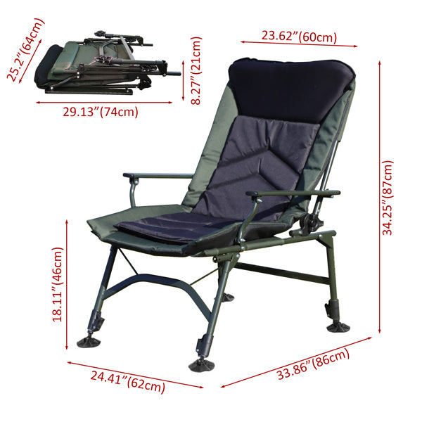 Folding Camping Lounge Chair – Adjustable & Portable