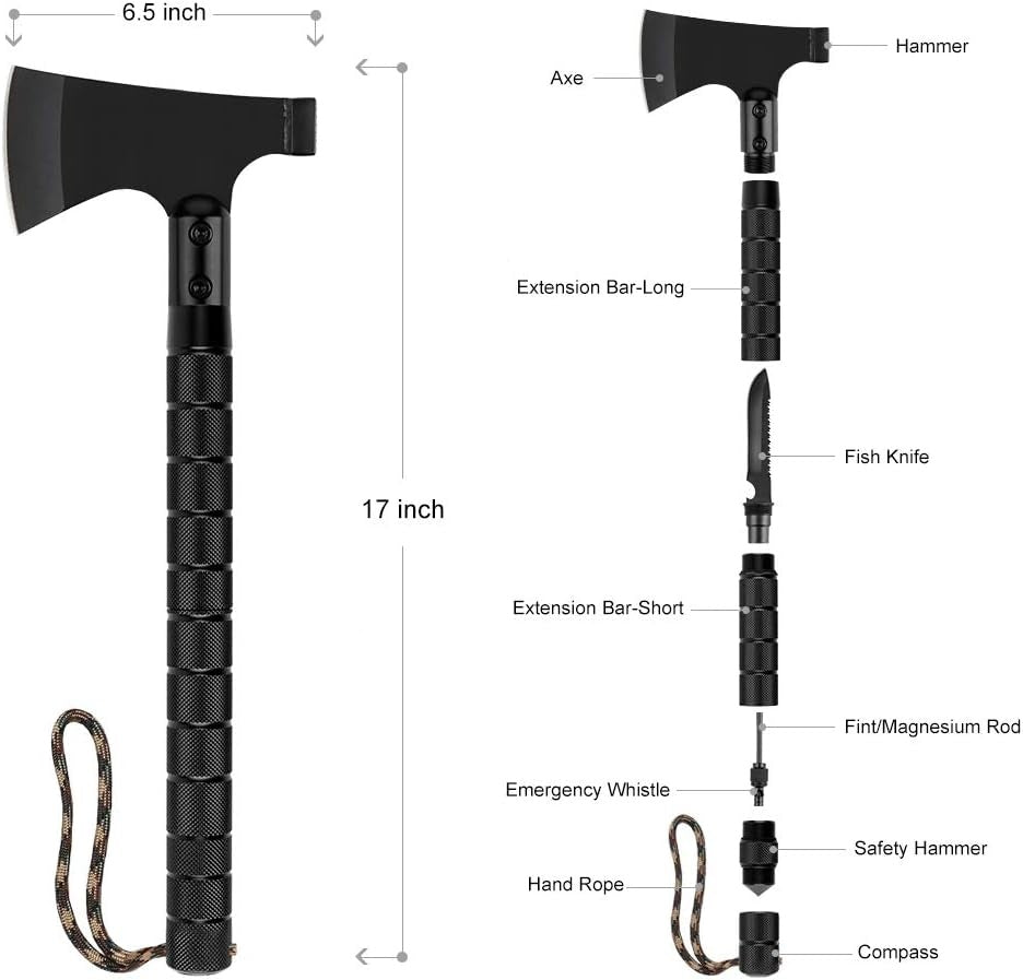 9-in-1 Portable Survival Axe, Multi-functional Tool For Camping