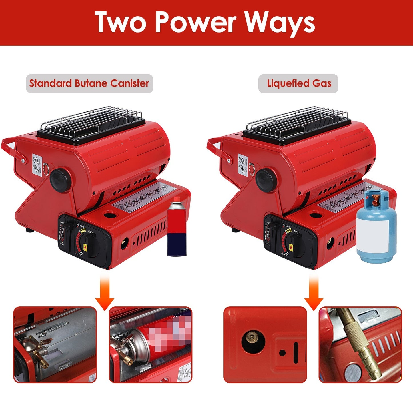 1Pc 2 In 1 Portable Butane Burner Heater Outdoor