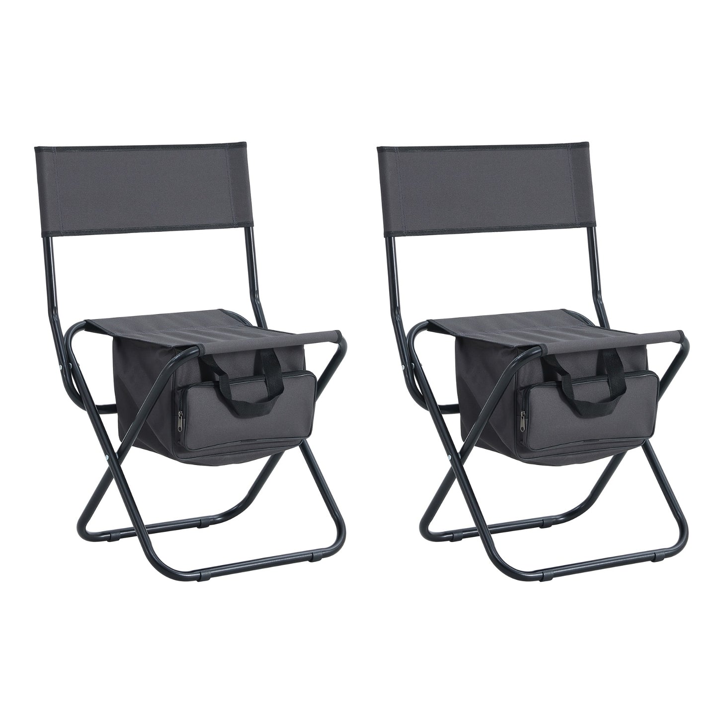 2-Piece Folding Outdoor Chair With Storage Bag For Camping & Picnics