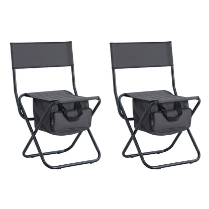 2-Piece Folding Outdoor Chair With Storage Bag For Camping & Picnics