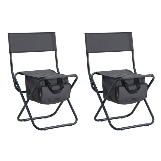 2-Piece Folding Outdoor Chair With Storage Bag For Camping & Picnics