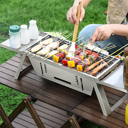 1 Set 3 In 1 Foldable Charcoal Grill Fire