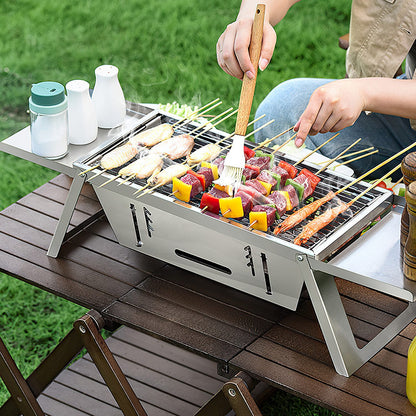 1 Set 3 In 1 Foldable Charcoal Grill Fire