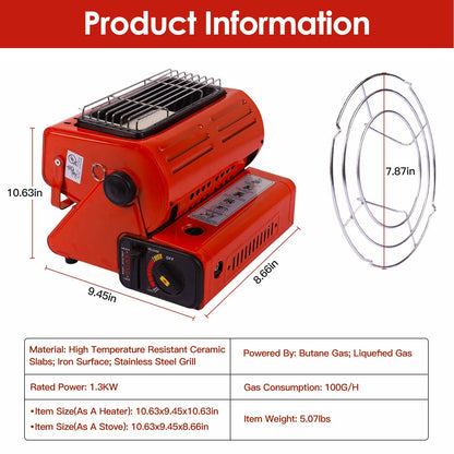 1Pc 2 In 1 Portable Butane Burner Heater Outdoor