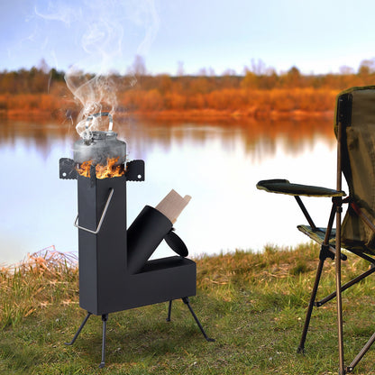 Black Wrought Iron Panels, Camping Stove