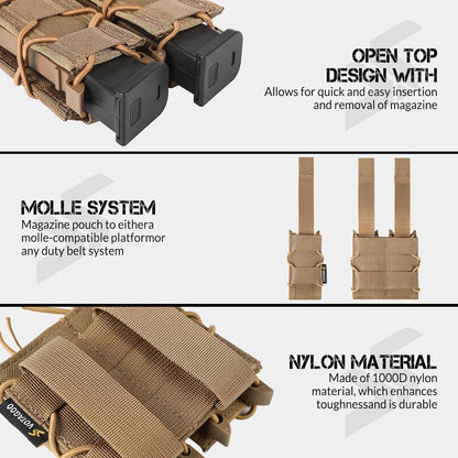 9mm MOLLE Mag Pouch – Open-Top, Adjustable Fit