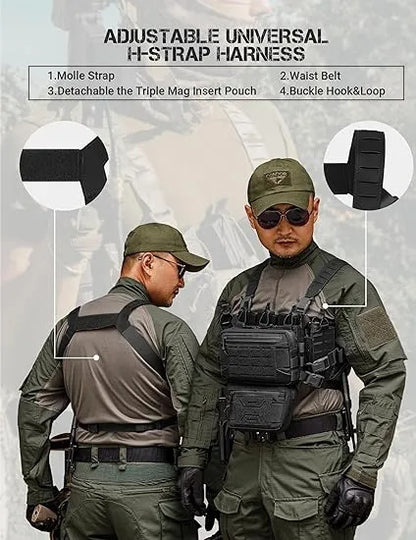 Tactical Chest Rig – Modular MOLLE with Mag Pouch