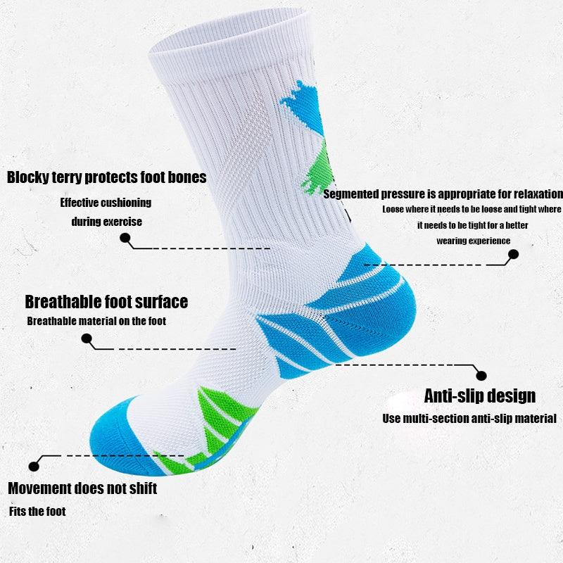 4 Pairs Men Compression Running Socks