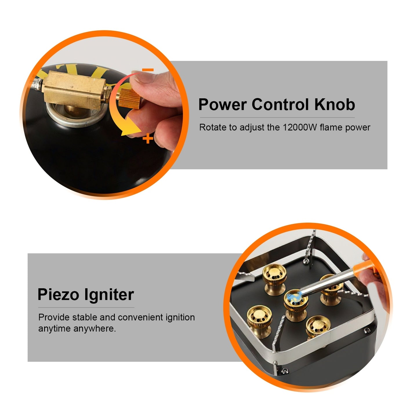 12000W Portable Camping Stove – Windproof with Igniter
