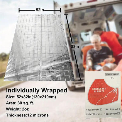 8-pack Outdoor Camping Rainproof Emergency Silver Foil Emergency Insulation Blanket