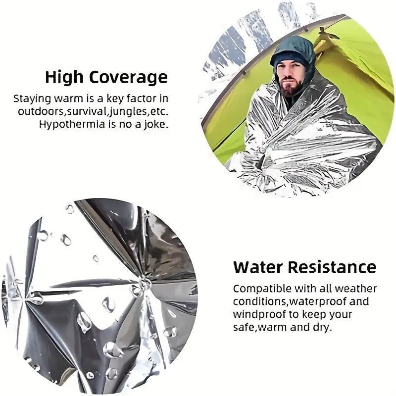 8-pack Outdoor Camping Rainproof Emergency Silver Foil Emergency Insulation Blanket