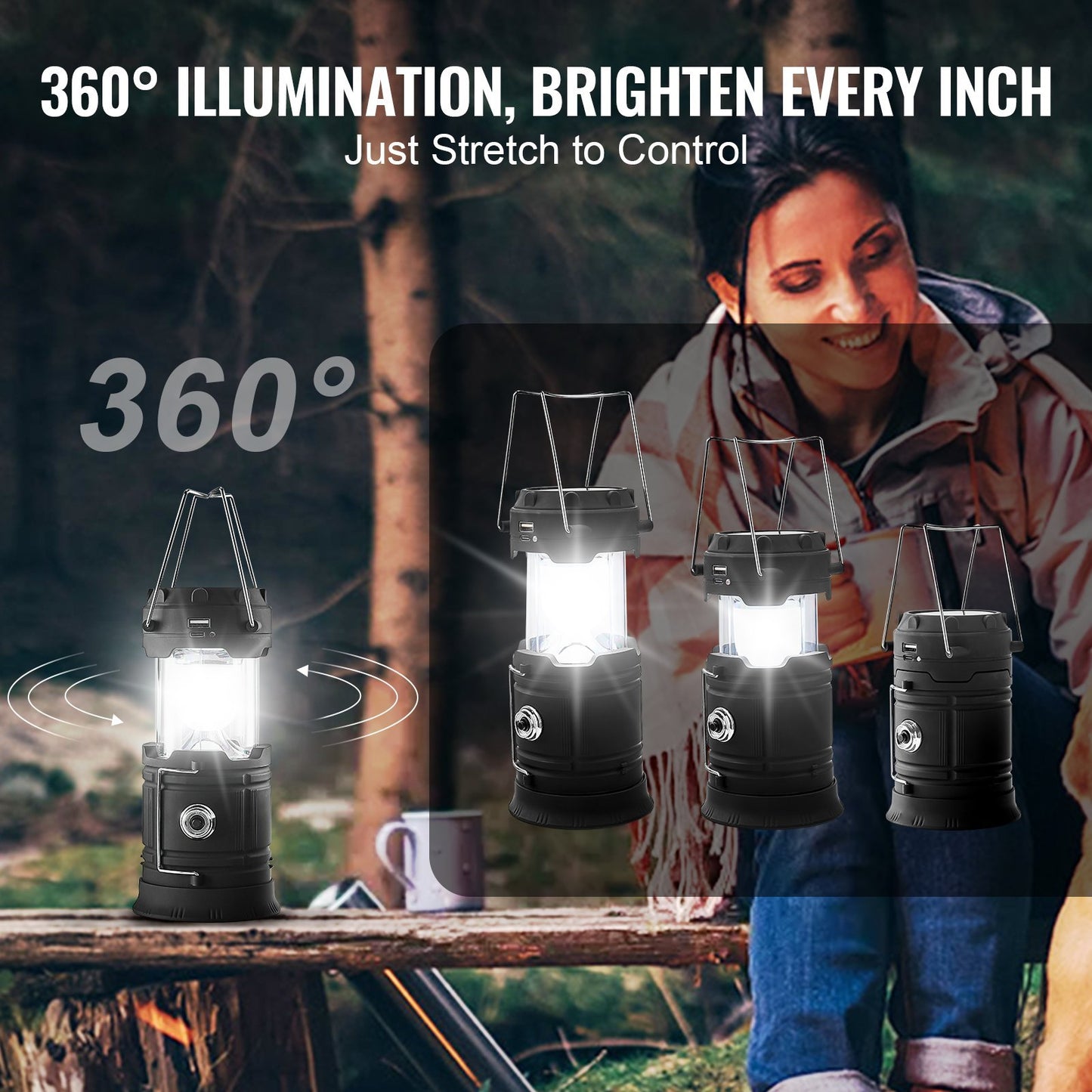 LED Camping Lanterns Portable Rechargeable Lights
