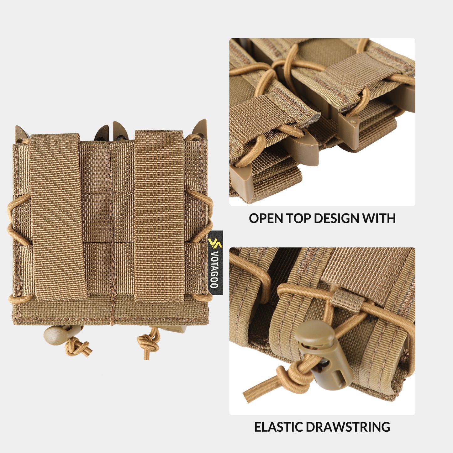 9mm MOLLE Mag Pouch – Open-Top, Adjustable Fit