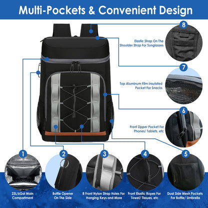 Grey-Black Options 1Pc Cooler Backpack