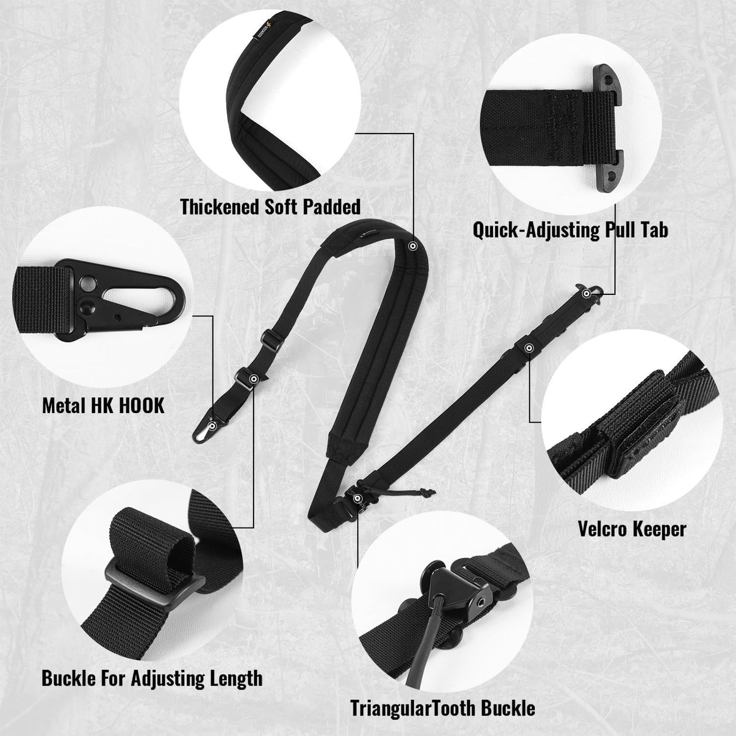 2-Point QD Rifle Sling – Quick Adjust with HK Hooks