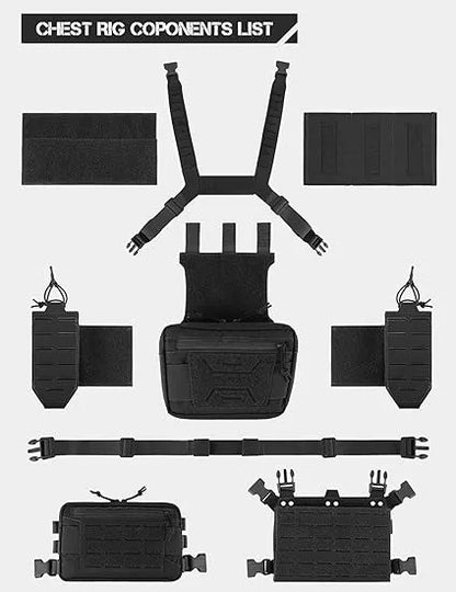 Tactical Chest Rig – Modular MOLLE with Mag Pouch