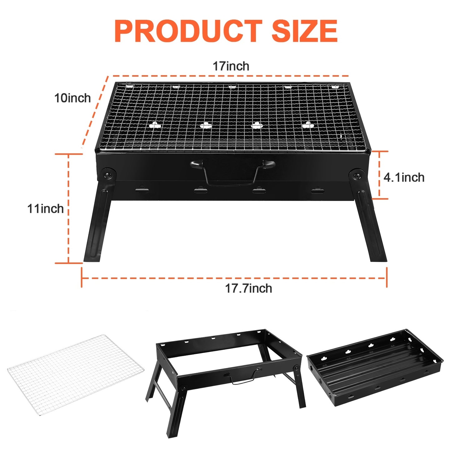 1Pc Portable BBQ Grill Foldable Charcoal