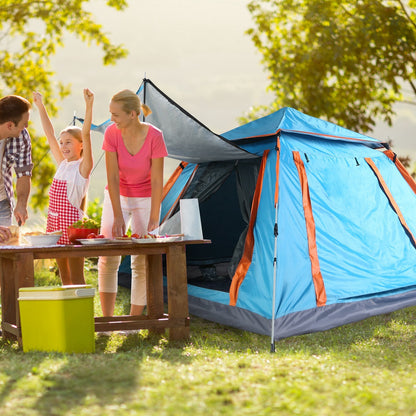 1Pc 4-5 Person Camping Tent With 2 Mosquito Nets Windows Carry Bag Waterproof 7.05x7.05x4.46ft